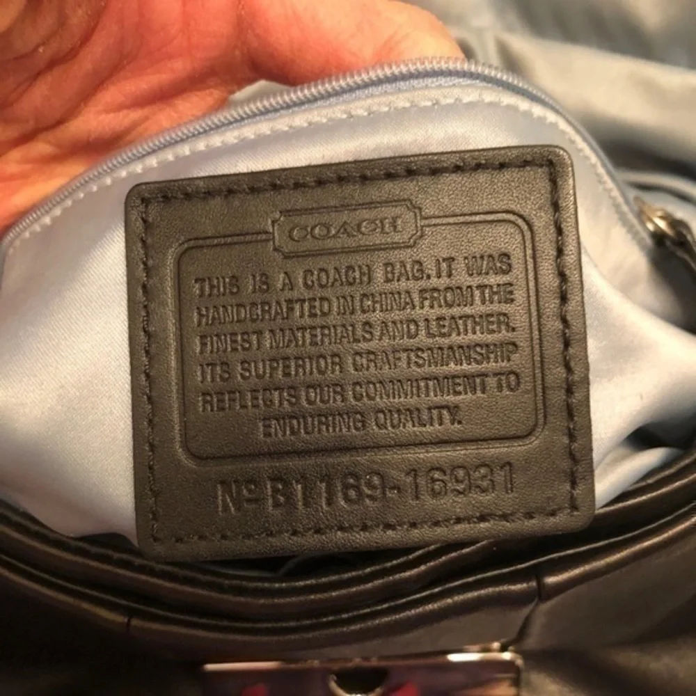 Coach Kirsten black leather flap shoulder bag